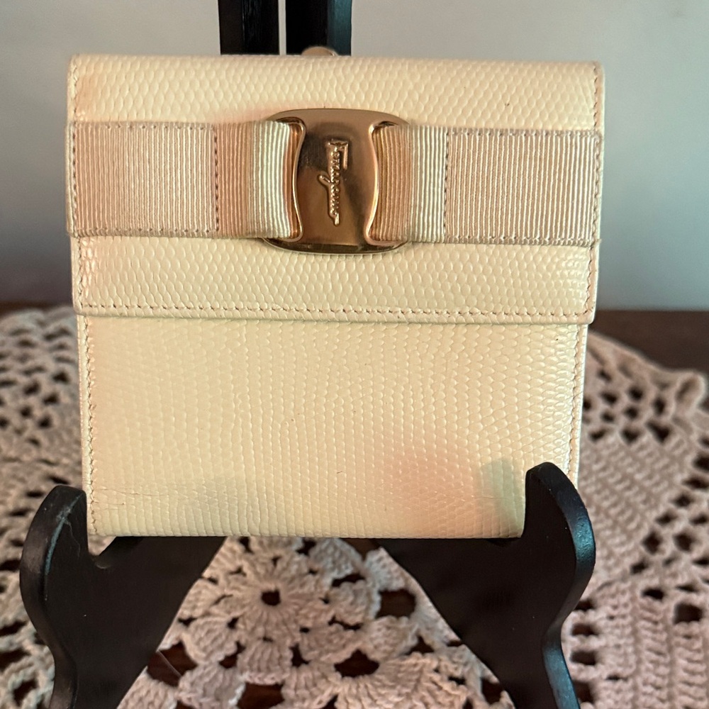 Elegant Cream Ferragamo wallet